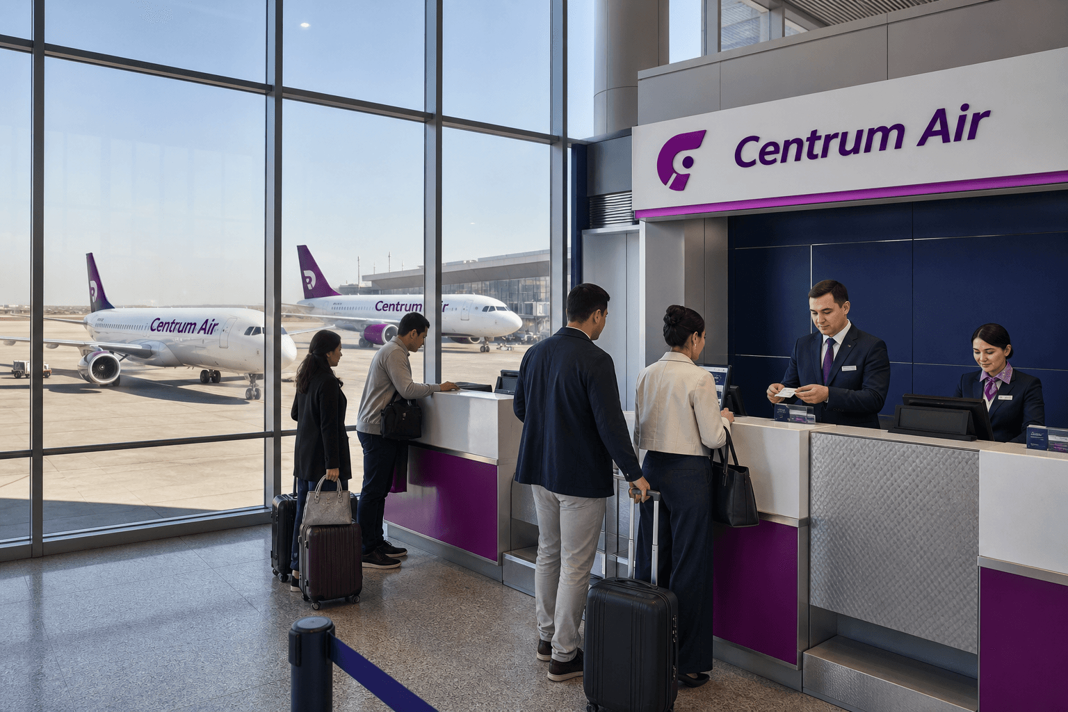 Sảnh và nhân viên phục vụ Centrum Air