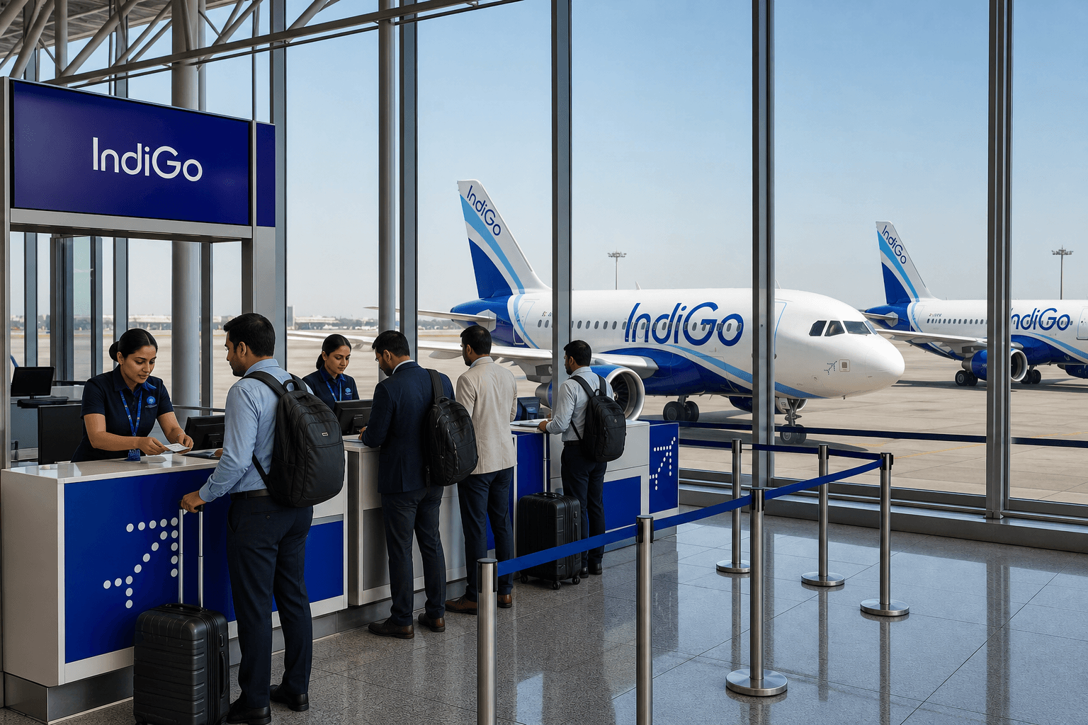 Sảnh và nhân viên phục vụ IndiGo