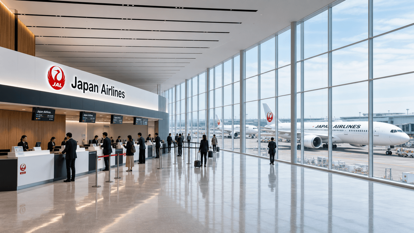 Sảnh và nhân viên phục vụ Japan Airlines