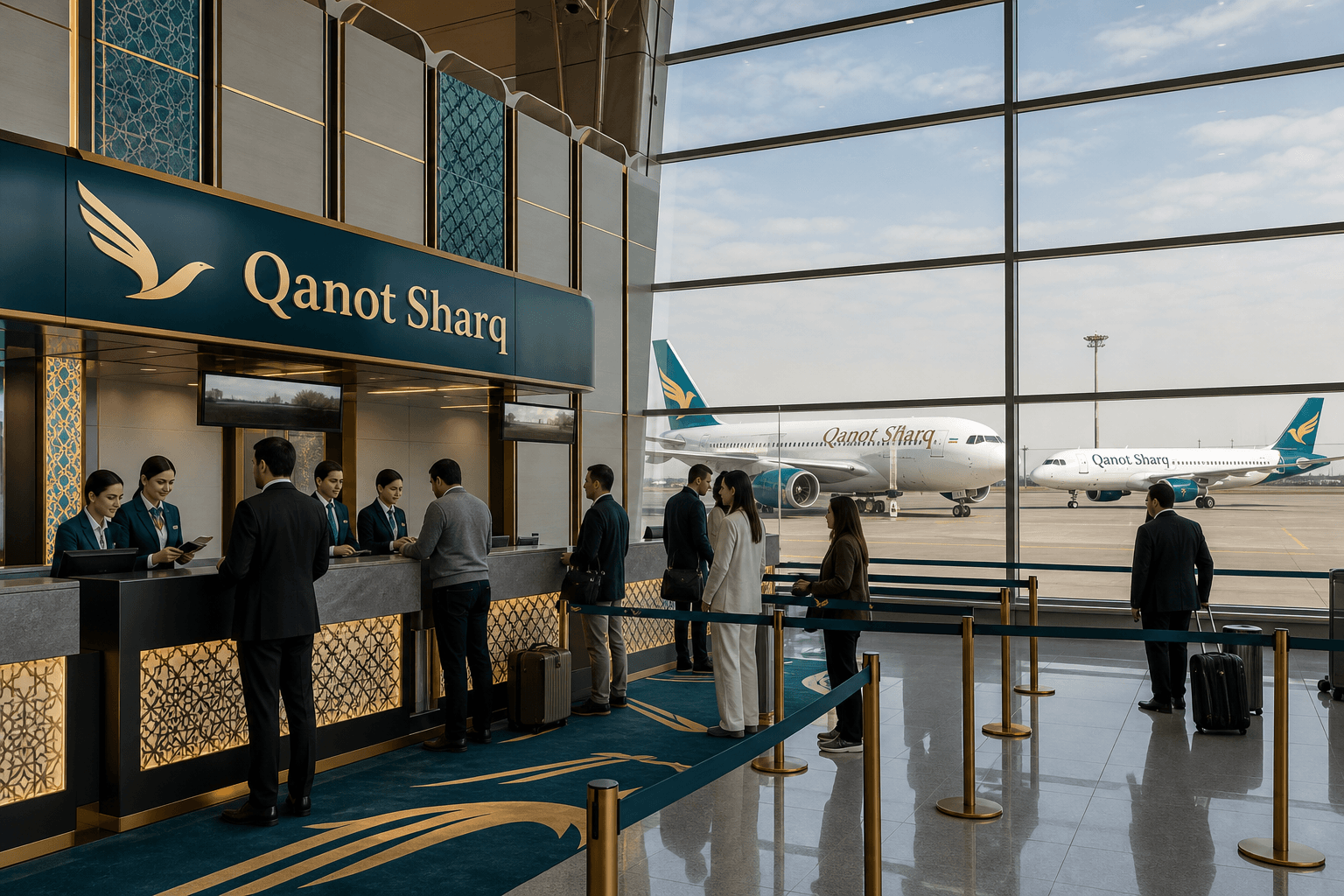 Sảnh và nhân viên phục vụ Qanot Sharq