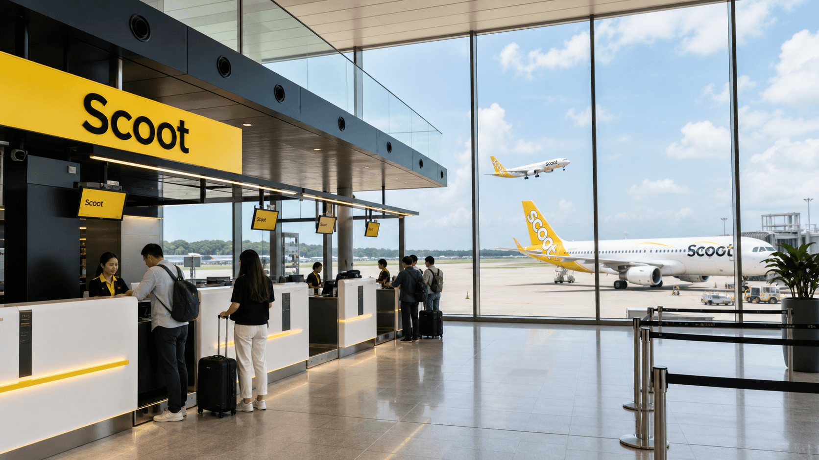 Sảnh và nhân viên phục vụ Scoot
